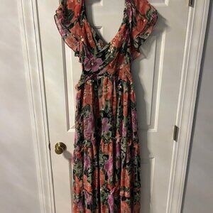 Aqua brand, Bloomingdales exclusive, two-tiered ruffled dress.